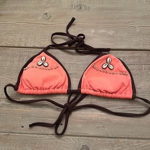 💐 3 for $15 St. Tropez bathing suit top size small with sea shells and bids